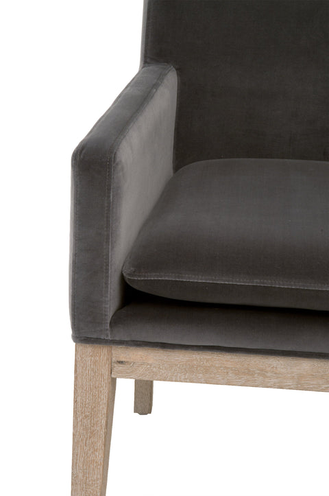 Timeless Minimalist Transitional Velvet Armchair