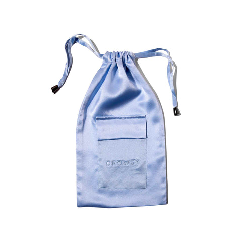 Silk Embossed Logo Pouch with Drawstring Closure