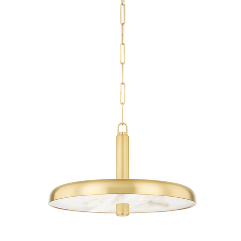 Reynolds Ambient Modern Drum Pendant Light in Aged Brass