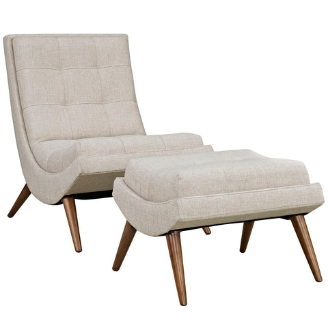Timeless Minimalist Mid Century Parsons Tufted Lounge Chair