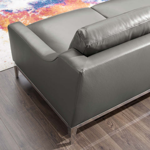 Harness Modern Leather Loveseat Sofa with Armrests