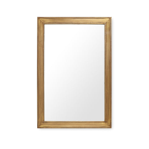 Contemporary Brass Framed Accent Mirror for Entryway Wall