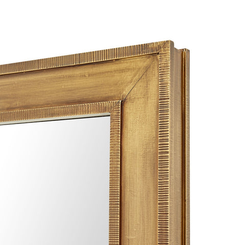 Contemporary Brass Framed Accent Mirror for Entryway Wall