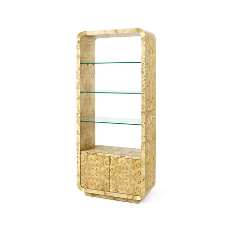 Emil Artful Traditionalist Mid Century Display Etagere Cabinet