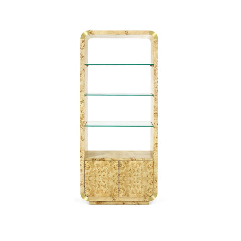 Emil Artful Traditionalist Mid Century Display Etagere Cabinet