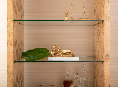 Emil Artful Traditionalist Mid Century Display Etagere Cabinet