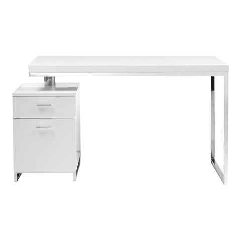 Contemporary Minimalist Rectangle Desk with Block Frame