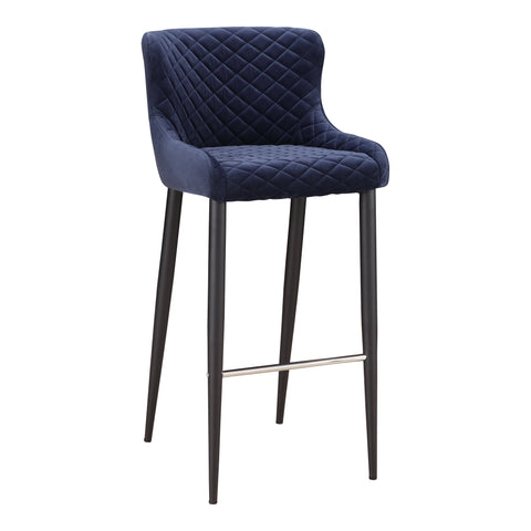 Etta Timeless Minimalist Contemporary Barrel Back Velvet Bar Stool