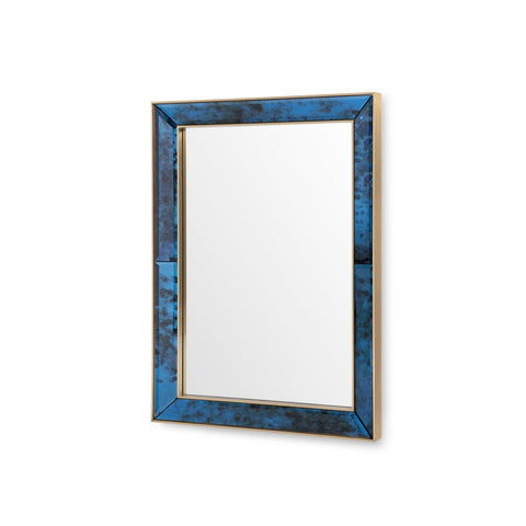 Contemporary Handcrafted Brass and Glass Mosaic Accent Wall Mirror