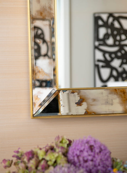 Quiet Luxury Handcrafted Mosaic Accent Mirror for Living Room