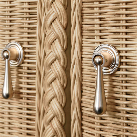 Coastal Buffet Cabinet with Satin Finish and Pull Handles