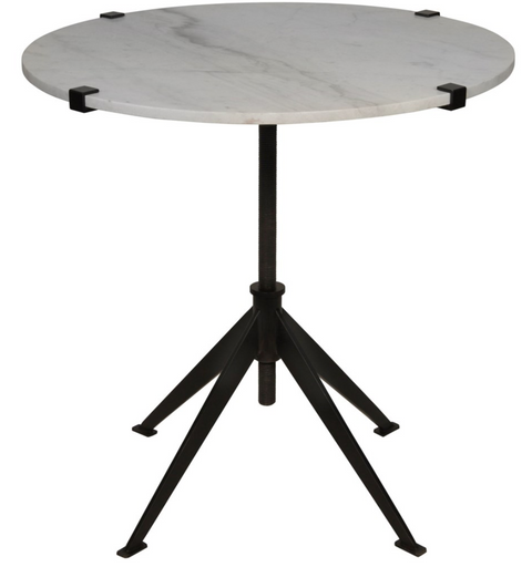 Edith Mid Century Modern Marble Center Table with Adjustable Height