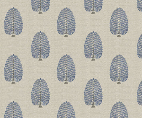 Artisan-Crafted Floral Linen Fabric with Embroidery - 147cm