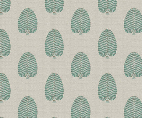 Artisan-Crafted Floral Linen Fabric with Embroidery - 147cm