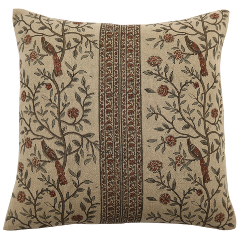 Filling Spaces Artful Traditionalist Hand Block Print Accent Throw Pillow - 22 x 22