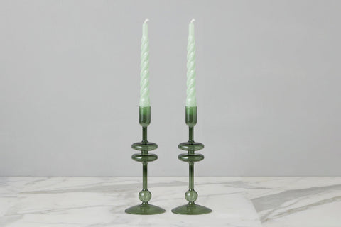 etúHOME Mix & Match Contemporary Cylindrical Glass Candlestick Set - Set of 2