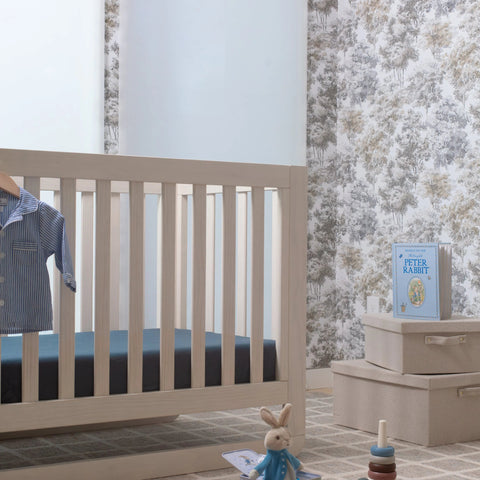 Modern Low Profile Linen Crib for Stylish Nurseries - Crib