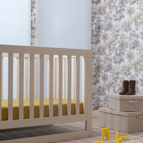 Modern Low Profile Linen Crib for Stylish Nurseries - Crib