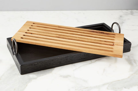 Modern Rustic Oak Serving Board with Natural Finish