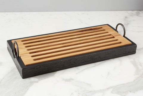Modern Rustic Oak Serving Board with Natural Finish