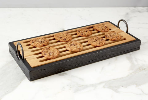 Modern Rustic Oak Serving Board with Natural Finish