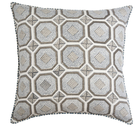 Filling Spaces Artful Traditionalist Hand Block Print Accent Throw Pillow - 18 x 18 - 20 x 20 - 22 x 22 - 24 x 24 - 26X 26 - 14 x 20 - 14 x 40 - 18 x 40 - 16 x 50