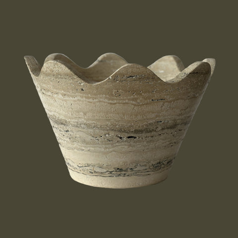 Blossom Bowl in Travertine
