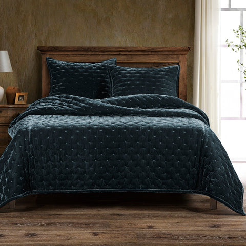Modern Stitched Velvet Quilt