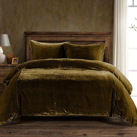 Modern Stitched Velvet Duvet Cover Set
