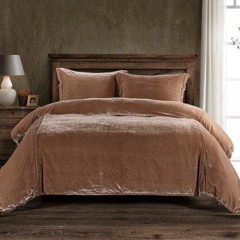 Modern Quiet Luxury Velvet Stitched Duvet Cover Set