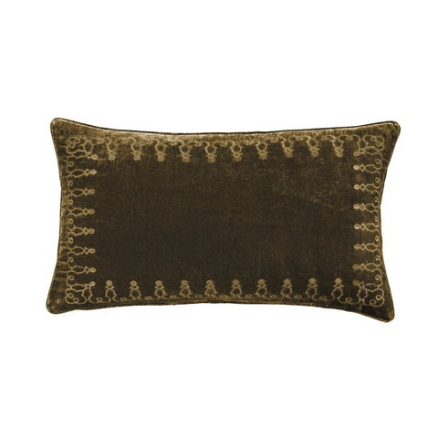 Classic Modern Embroidered Lumbar Pillow