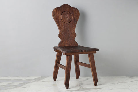 Artful Traditionalist Rustic Handmade Crown Back Dining Side Chair