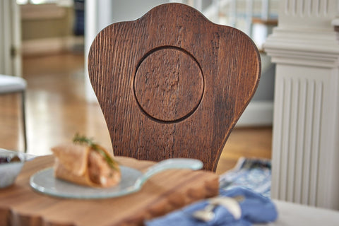 Artful Traditionalist Rustic Handmade Crown Back Dining Side Chair