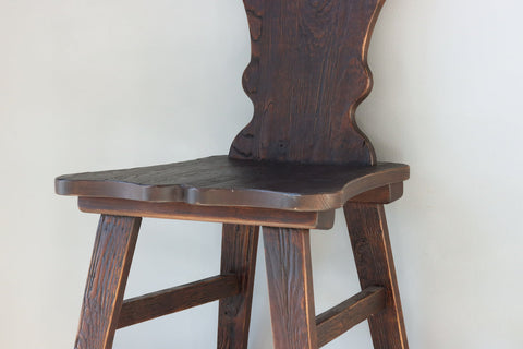 Artful Traditionalist Rustic Handmade Crown Back Dining Side Chair