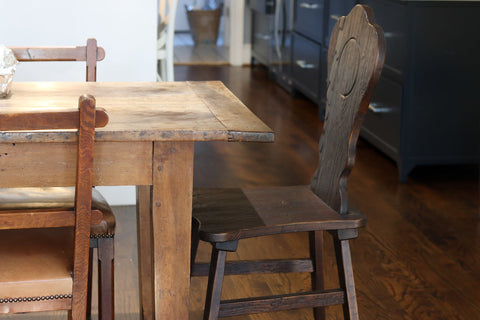 Artful Traditionalist Rustic Handmade Crown Back Dining Side Chair