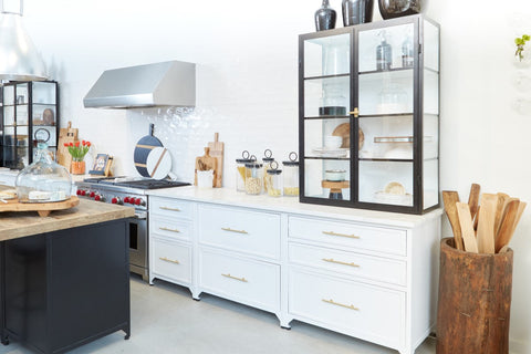 Modern Wall Cabinet with Glass and Wood Display