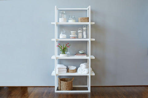 Minimalist Modern Glass and Metal Bookshelf