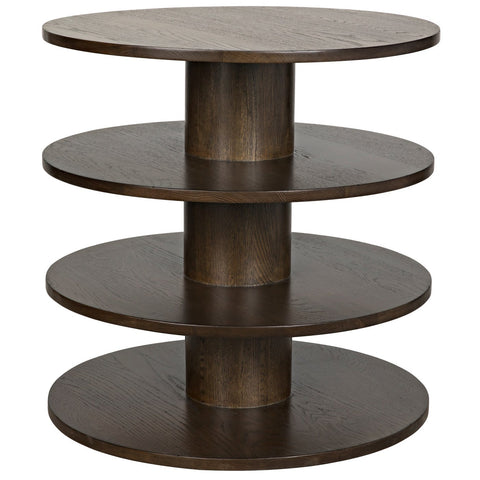 Space Saving Contemporary Drum Round Center Accent Table