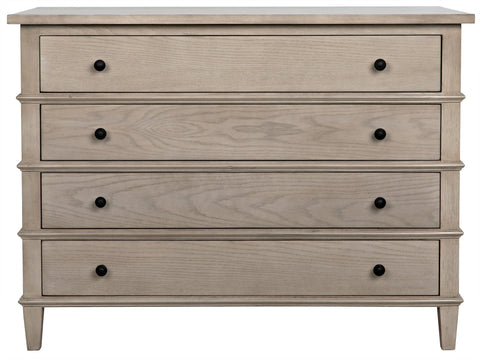 Dennis Contemporary Oak Drawer Dresser with Knob Handles
