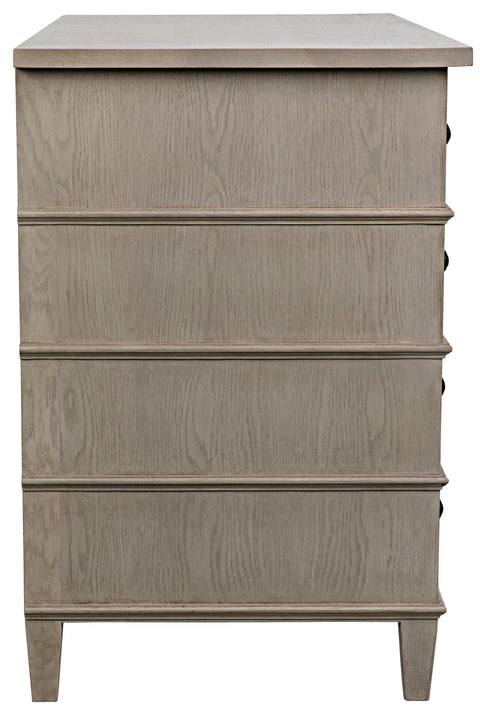 Dennis Contemporary Oak Drawer Dresser with Knob Handles