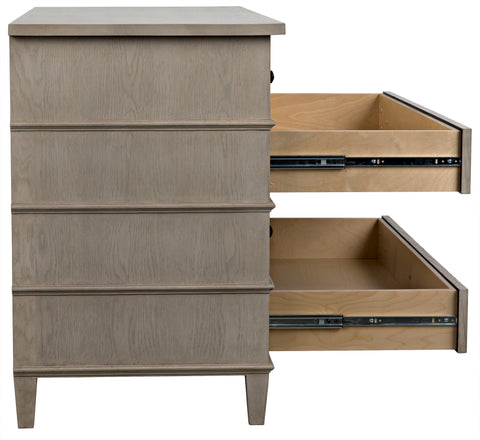 Dennis Contemporary Oak Drawer Dresser with Knob Handles