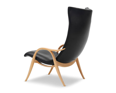 Timeless Minimalist Wingback Lounge Chair with Saber Legs