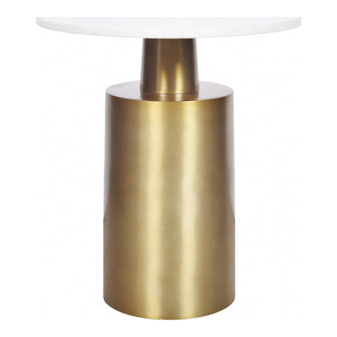 Modern Contemporary Marble Round Drum Accent Table