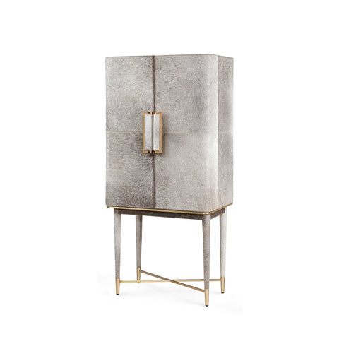 Florian Art Deco Bar Cabinet with Polished Brass Finish