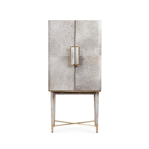 Florian Art Deco Bar Cabinet with Polished Brass Finish