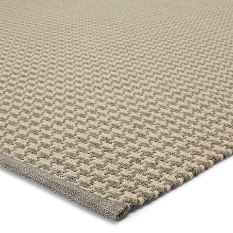 Contemporary Houndstooth Area Rug with Contrast Trim - Rectangle