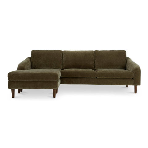 Quinn Timeless Minimalist Chaise Sectional Velvet Sofa