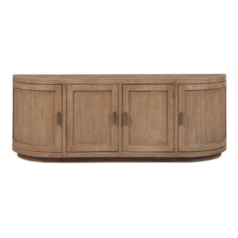 Credenza with Pull Handles in Light Wash Finish Cabinet