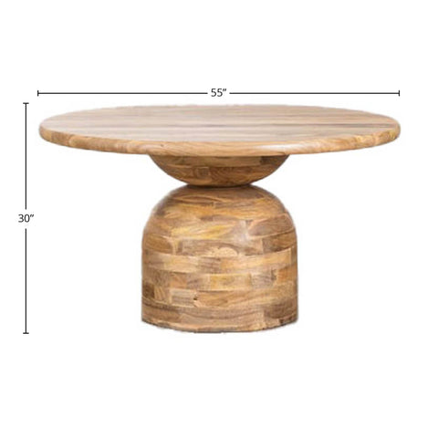 LH Imports Form Tulip Dining Table in Modern Drum Style