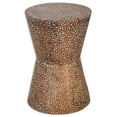 Uttermost Contemporary Shagreen Drum Center Table Accent Table
